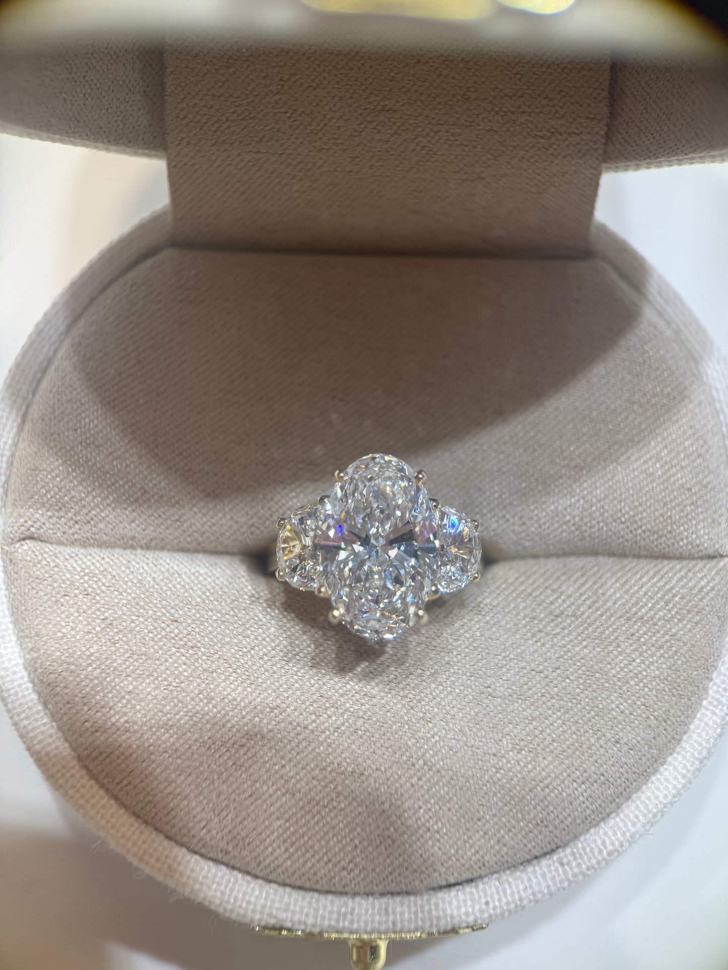 Three-Stone Oval Engagement Ring