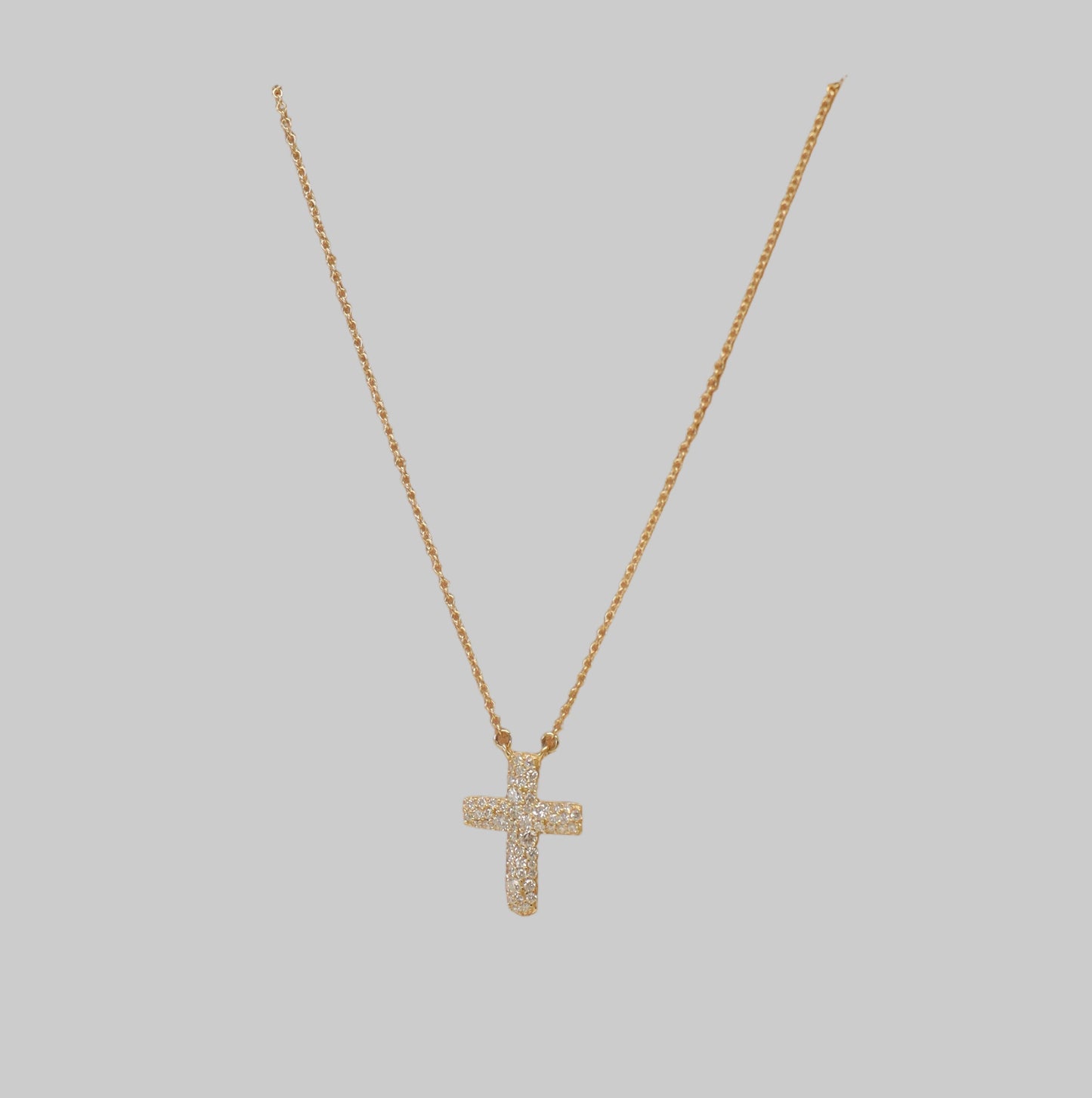 Brooklyn Pavè Cross Necklace Lab Grown