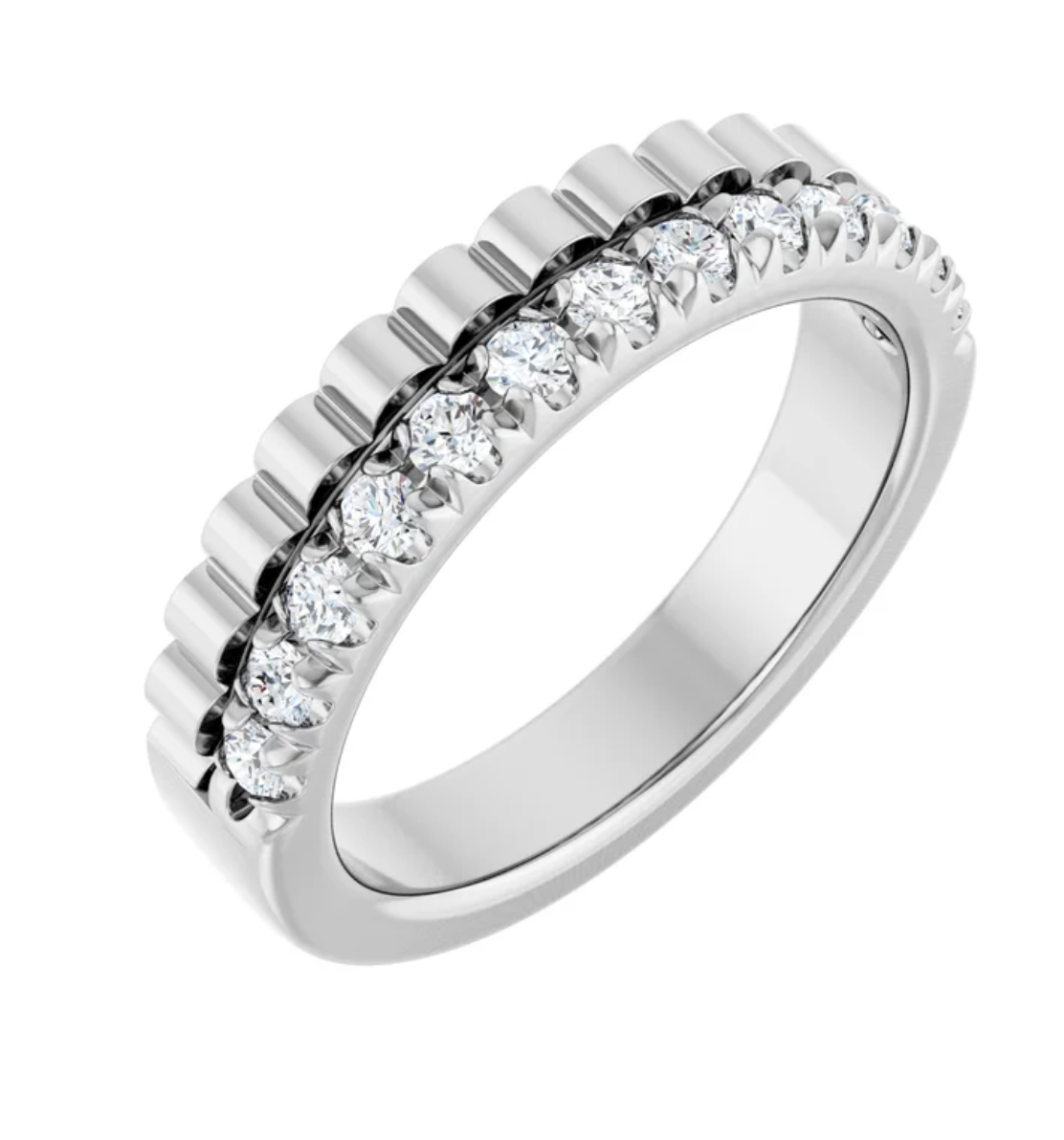 Lex Lined Diamond Fluted Cigar Band