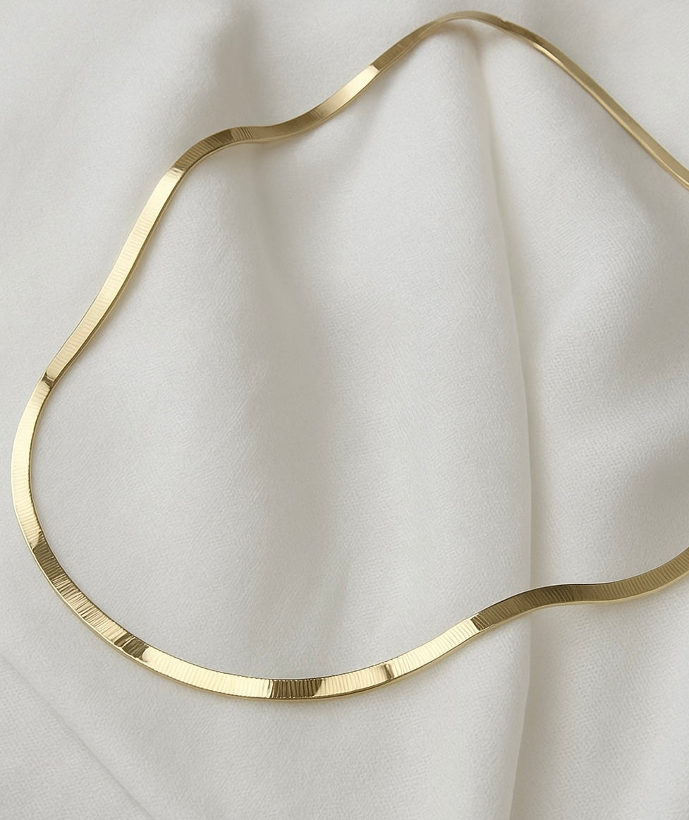 14K 2.8mm Flexible Herringbone Chain – 18"