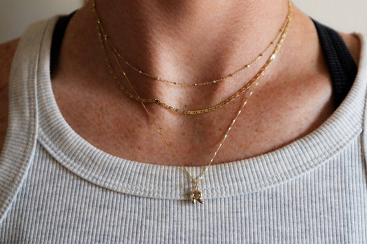 Solid Gold Beaded Cable Chain