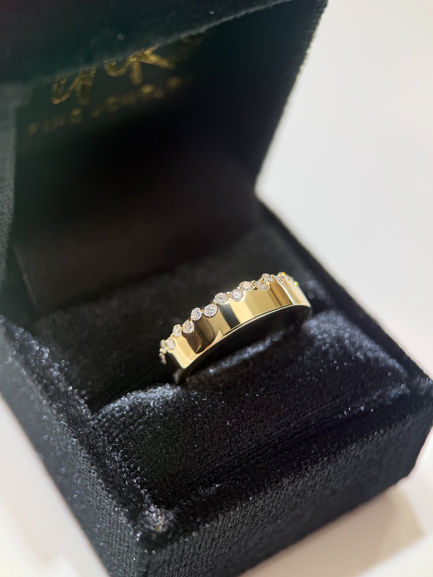 Spencer Offset Cigar Diamond Band