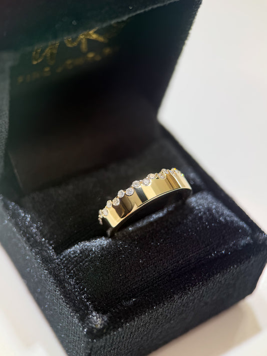 Spencer Offset Cigar Diamond Band