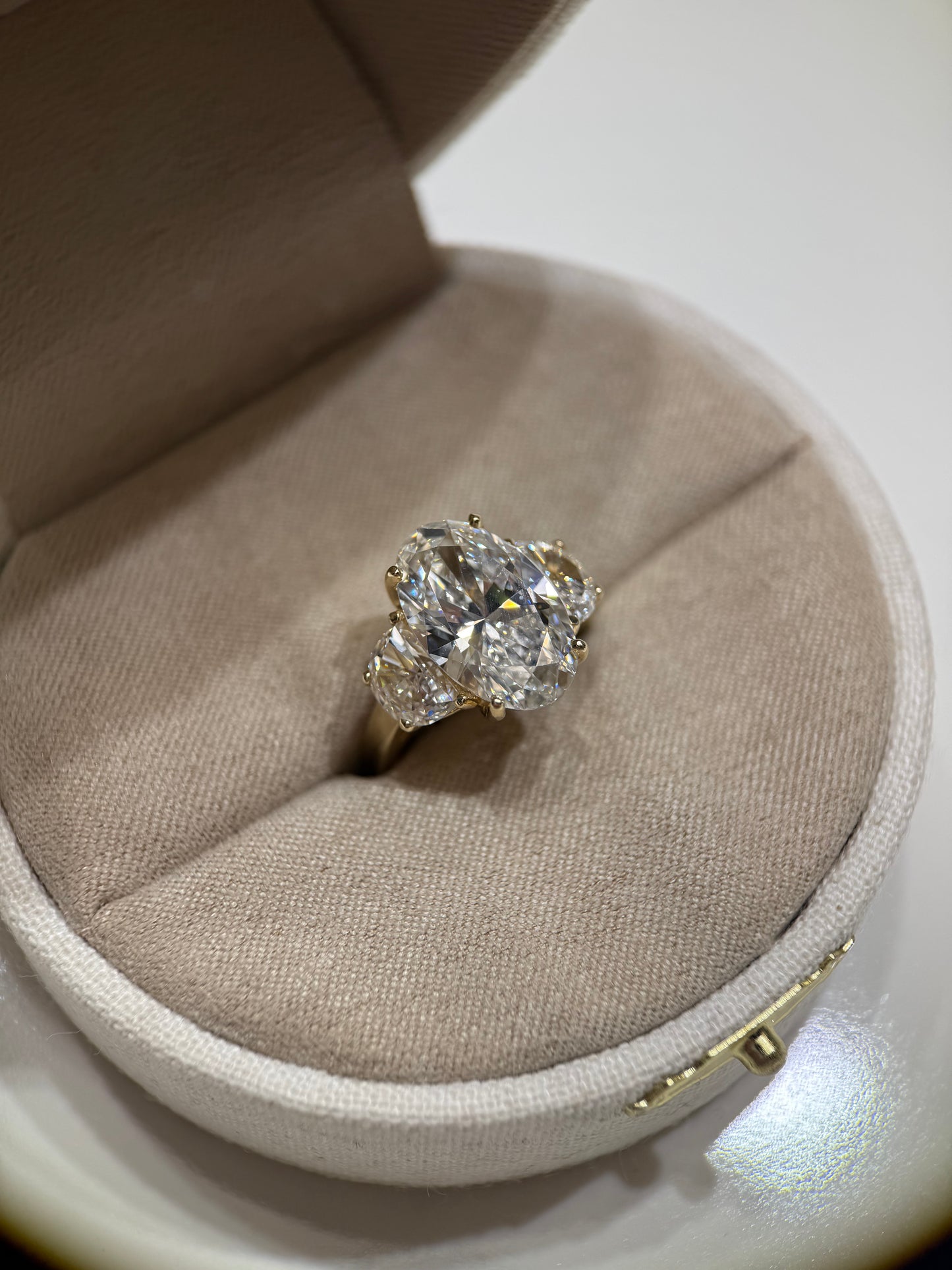 Three-Stone Oval Engagement Ring