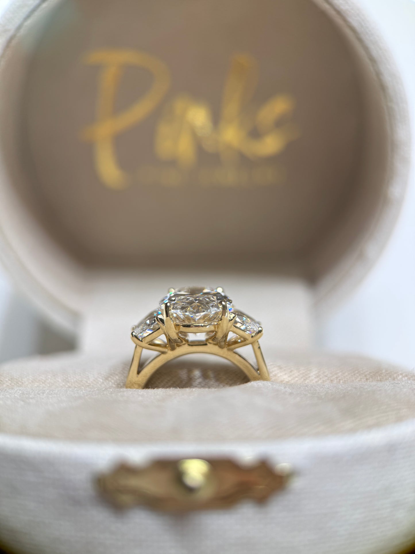 Three-Stone Oval Engagement Ring