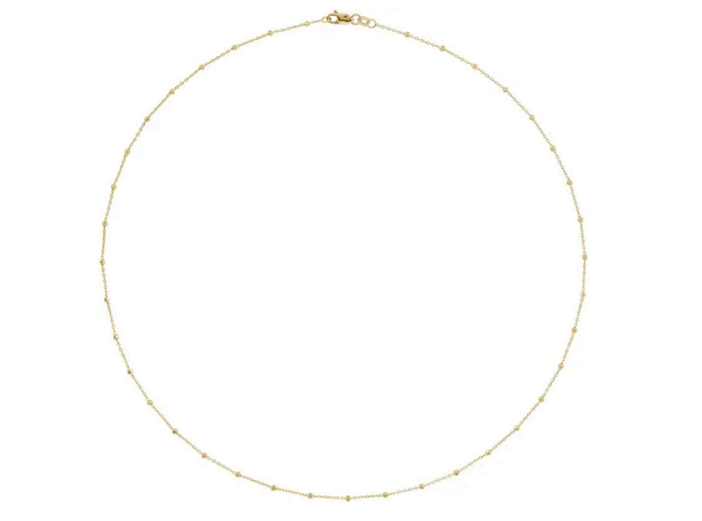 Solid Gold Beaded Cable Chain