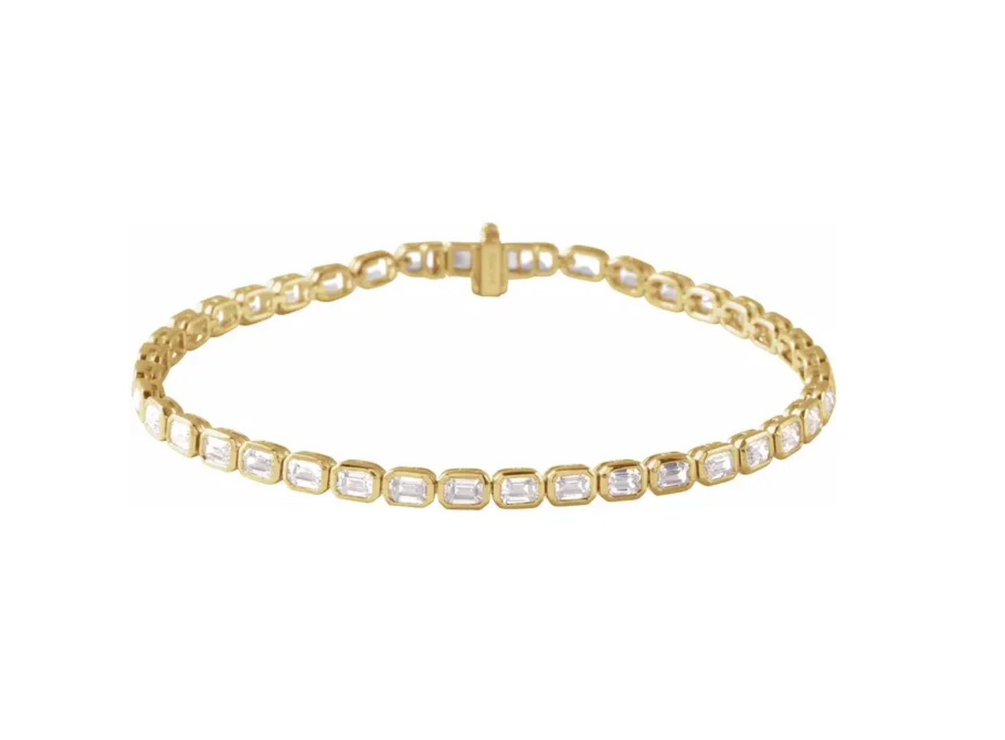 6 1/4 CT Emerald Cut Bezel-Set Bracelet