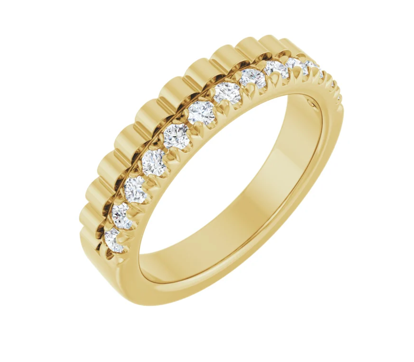 Lex Lined Diamond Fluted Cigar Band