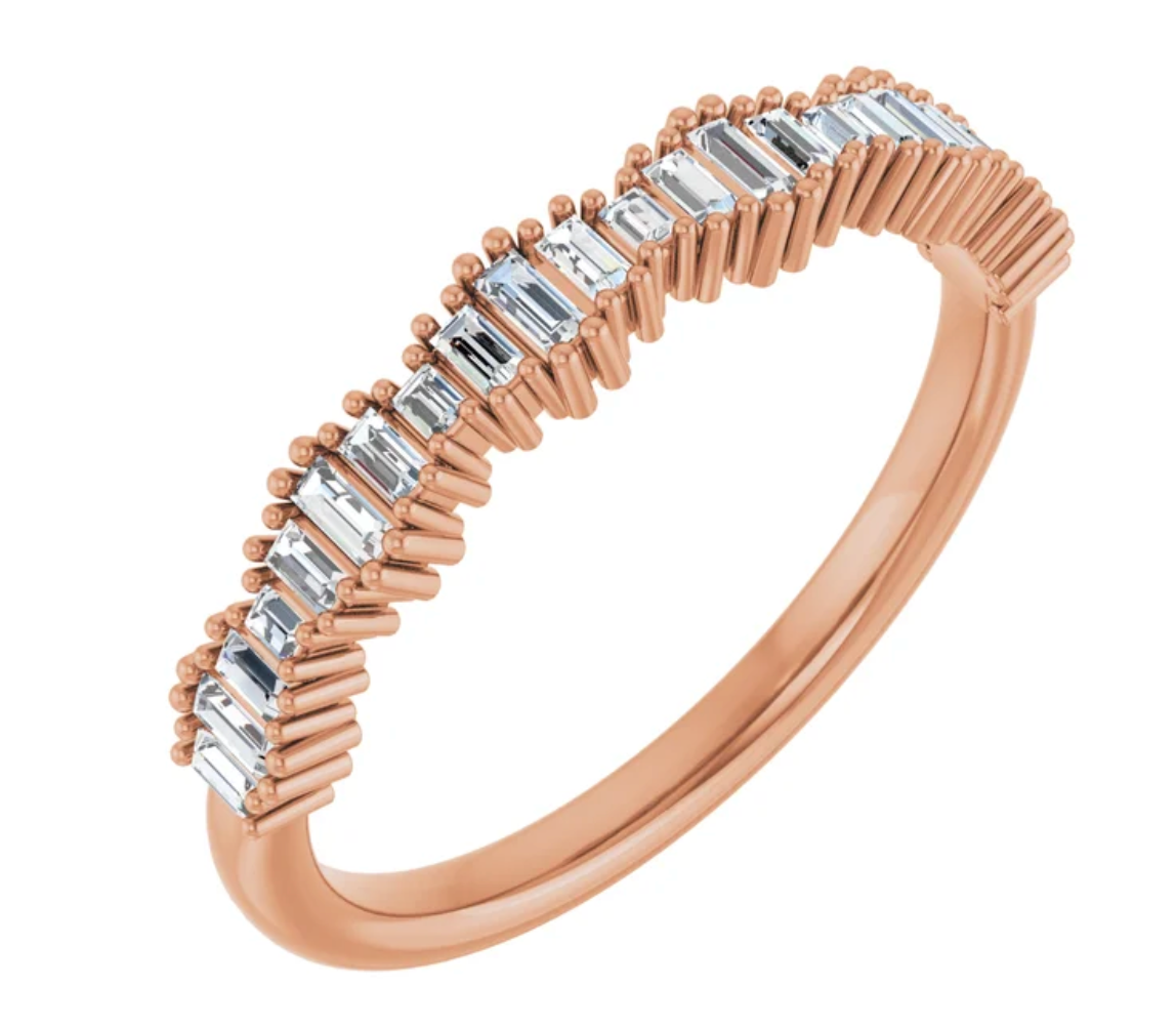 Staggered Petite Baguette Band