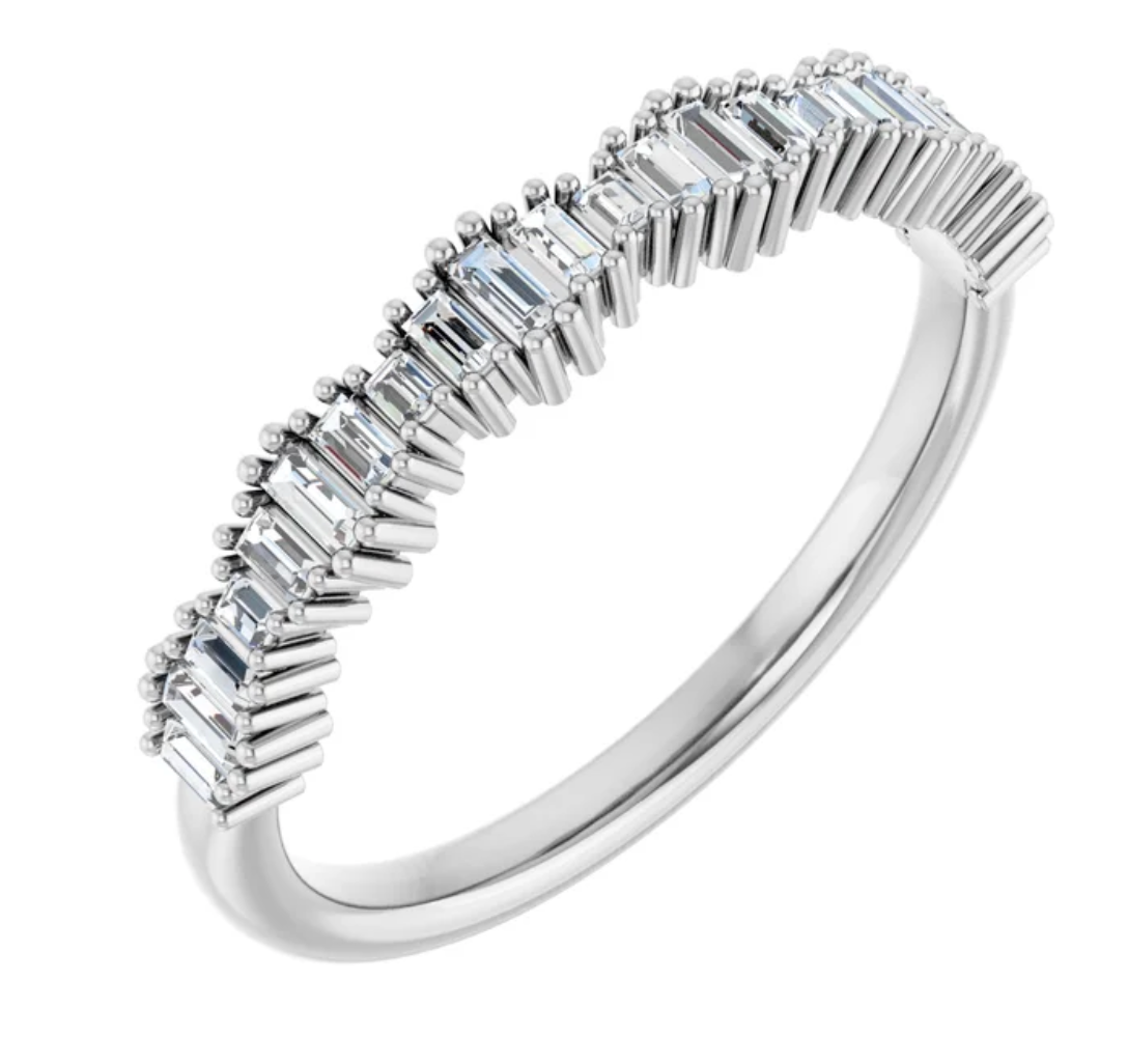 Staggered Petite Baguette Band