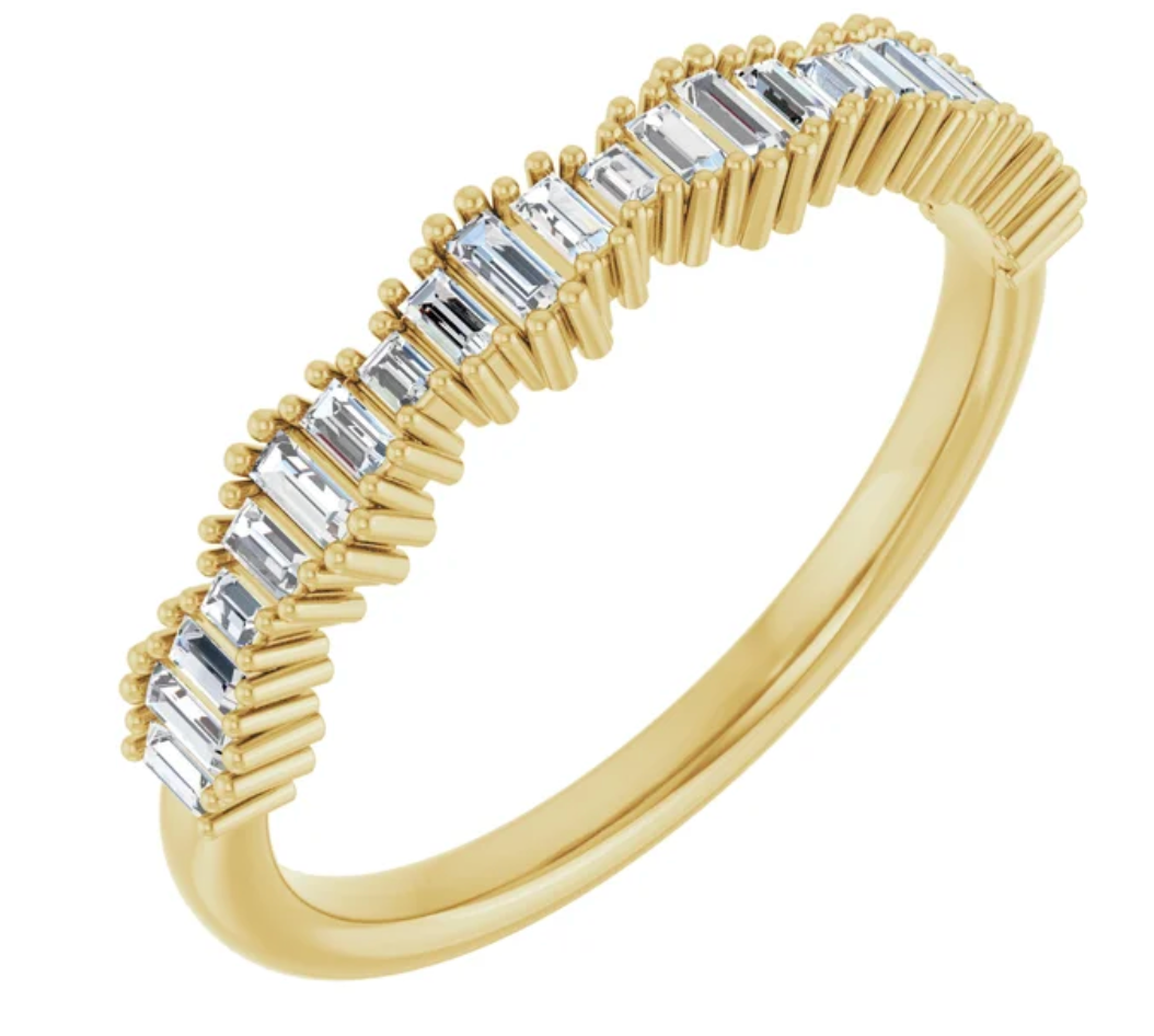 Staggered Petite Baguette Band
